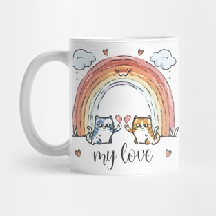 My Rainbow Cat is My Valentine Mug